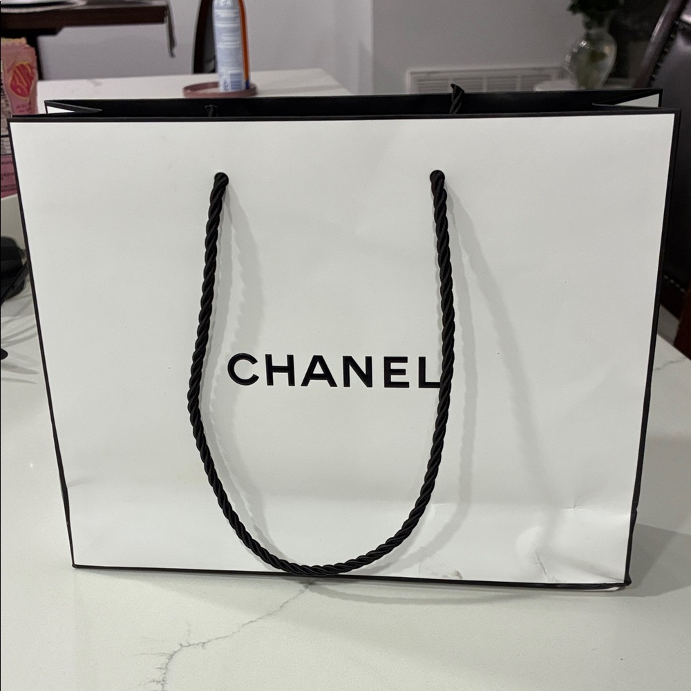 CHANEL Black & White Rope-Handle Tote Bag
